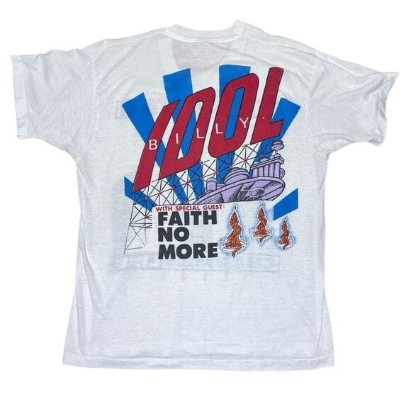 Vintage 1990 Billy Idol Tour T Shirt Single Stitch Large - Picture 4 of 5